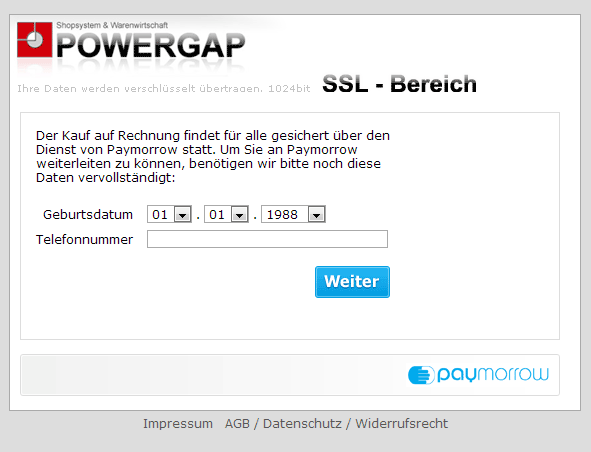 Paymorrow Versicherter Kauf Auf Rechnung
