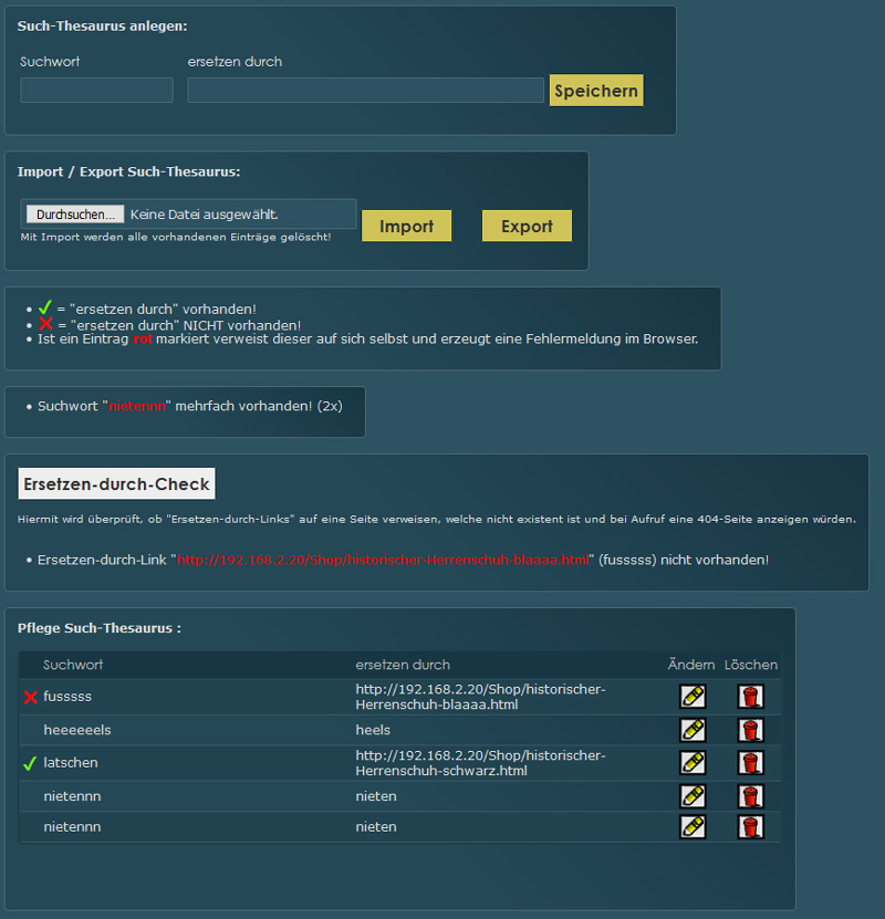 SuchThesaurus Update POWERGAP Shopsystem